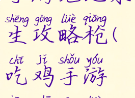 手游绝地求生攻略枪(吃鸡手游枪支攻略)