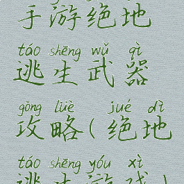 手游绝地逃生武器攻略(绝地逃生游戏)