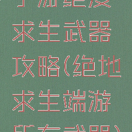 手游绝度求生武器攻略(绝地求生端游所有武器)