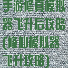 手游修真模拟器飞升后攻略(修仙模拟器飞升攻略)
