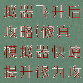 手游修真模拟器飞升后攻略(修真模拟器快速提升修为攻略)