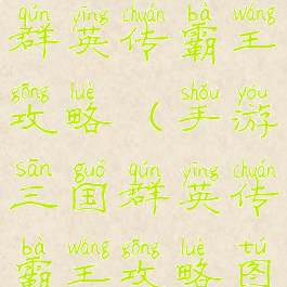 手游三国群英传霸王攻略(手游三国群英传霸王攻略图)