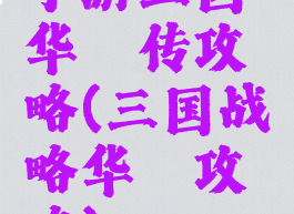 手游三国华佗传攻略(三国战略华佗攻略)