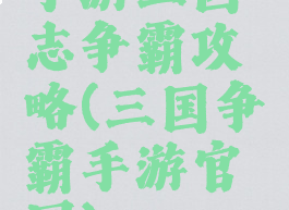 手游三国志争霸攻略(三国争霸手游官网)
