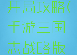 手游三国志战略版开局攻略(手游三国志战略版开局攻略视频)