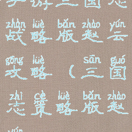 手游三国志战略版赵云攻略(三国志策略版赵云)