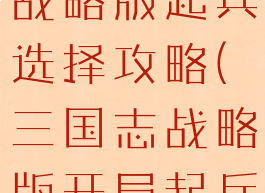 手游三国志战略版起兵选择攻略(三国志战略版开局起兵之地选择)