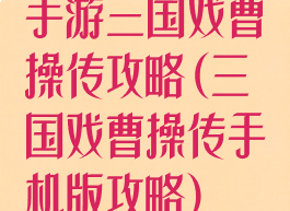 手游三国戏曹操传攻略(三国戏曹操传手机版攻略)