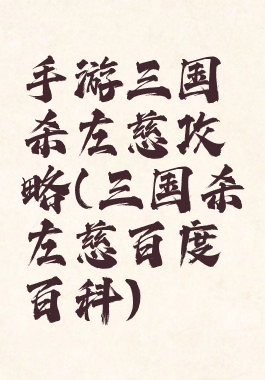 手游三国杀左慈攻略(三国杀左慈百度百科)