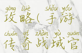 手游传奇战域官网攻略(手游传奇战域官网攻略大全)