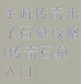 手游传奇来了石墓攻略(传奇石墓入口)