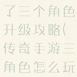 手游传奇来了三个角色升级攻略(传奇手游三角色怎么玩)