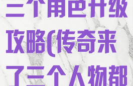 手游传奇来了三个角色升级攻略(传奇来了三个人物都升级吗)