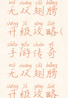 手游传奇无双翅膀升级攻略(手游传奇无双翅膀升级攻略视频)