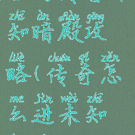 手游传奇未知暗殿攻略(传奇怎么进未知暗殿)