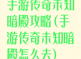 手游传奇未知暗殿攻略(手游传奇未知暗殿怎么去)