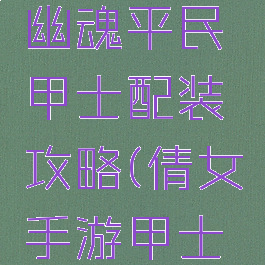 手游倩女幽魂平民甲士配装攻略(倩女手游甲士装备选择)