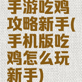 手游吃鸡攻略新手(手机版吃鸡怎么玩新手)