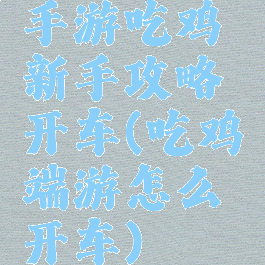 手游吃鸡新手攻略开车(吃鸡端游怎么开车)