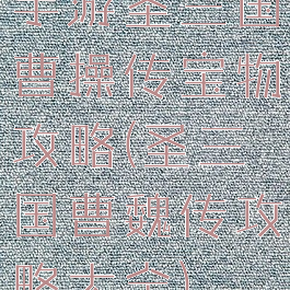 手游圣三国曹操传宝物攻略(圣三国曹魏传攻略大全)