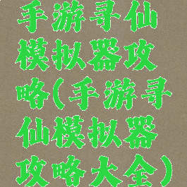 手游寻仙模拟器攻略(手游寻仙模拟器攻略大全)