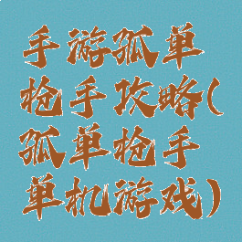 手游孤单枪手攻略(孤单枪手单机游戏)