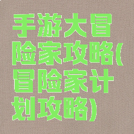 手游大冒险家攻略(冒险家计划攻略)