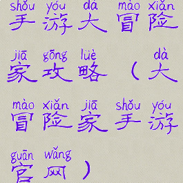 手游大冒险家攻略(大冒险家手游官网)