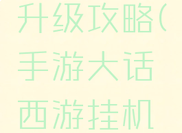 手游大话西游挂机升级攻略(手游大话西游挂机升级攻略视频)