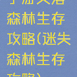 手游失落森林生存攻略(迷失森林生存攻略)