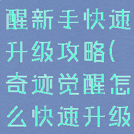 手游奇迹觉醒新手快速升级攻略(奇迹觉醒怎么快速升级)