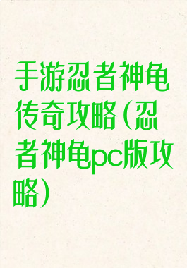 手游忍者神龟传奇攻略(忍者神龟pc版攻略)