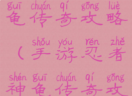 手游忍者神龟传奇攻略(手游忍者神龟传奇攻略视频)