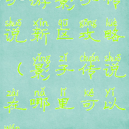 手游影子传说新区攻略(影子传说在哪里可以玩)