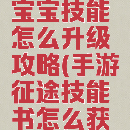 手游征途宝宝技能怎么升级攻略(手游征途技能书怎么获得)