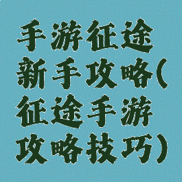 手游征途新手攻略(征途手游攻略技巧)