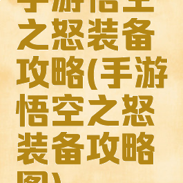 手游悟空之怒装备攻略(手游悟空之怒装备攻略图)