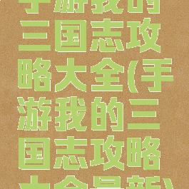 手游我的三国志攻略大全(手游我的三国志攻略大全最新)