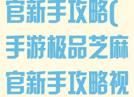 手游极品芝麻官新手攻略(手游极品芝麻官新手攻略视频)