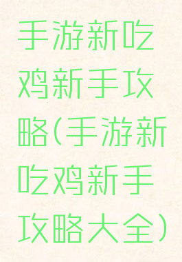 手游新吃鸡新手攻略(手游新吃鸡新手攻略大全)