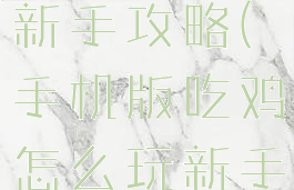 手游新吃鸡新手攻略(手机版吃鸡怎么玩新手)