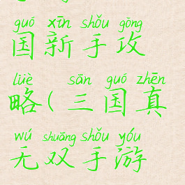 手游无双三国新手攻略(三国真无双手游攻略)