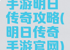 手游明日传奇攻略(明日传奇手游官网)