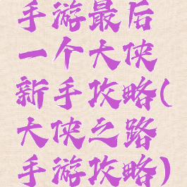 手游最后一个大侠新手攻略(大侠之路手游攻略)