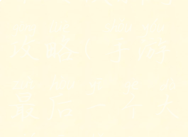 手游最后一个大侠新手攻略(手游最后一个大侠新手攻略视频)