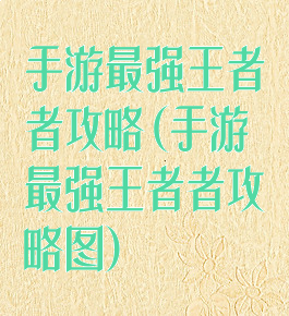 手游最强王者者攻略(手游最强王者者攻略图)