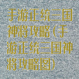 手游正统三国神将攻略(手游正统三国神将攻略图)