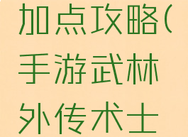 手游武林外传术士加点攻略(手游武林外传术士加点攻略视频)