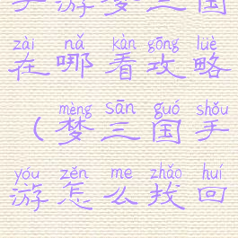手游梦三国在哪看攻略(梦三国手游怎么找回)