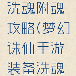 手游梦幻诛仙装备洗魂附魂攻略(梦幻诛仙手游装备洗魂怎么洗最划算)